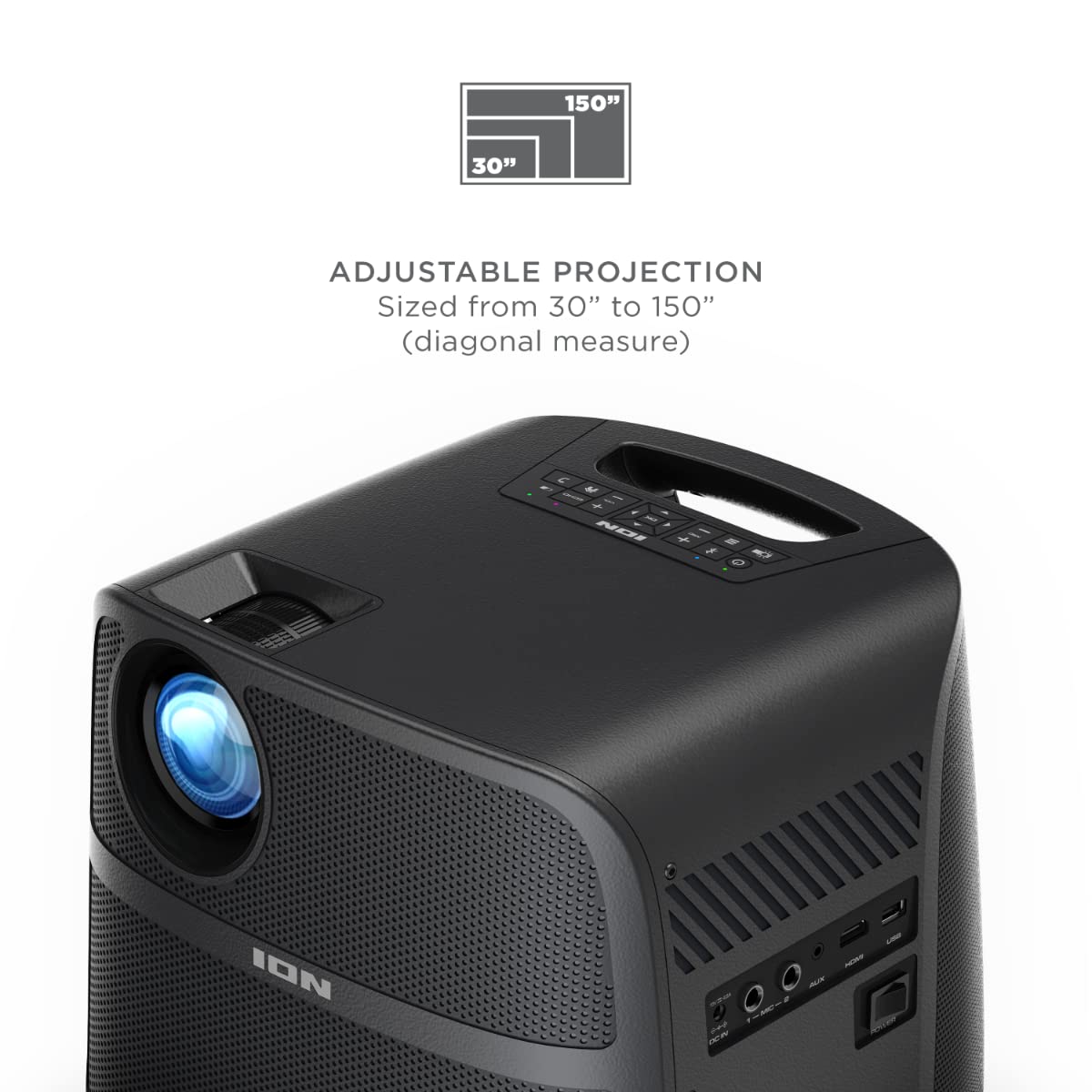Amazon.com: ION Audio Projector Deluxe HD Battery/AC Powered 720p